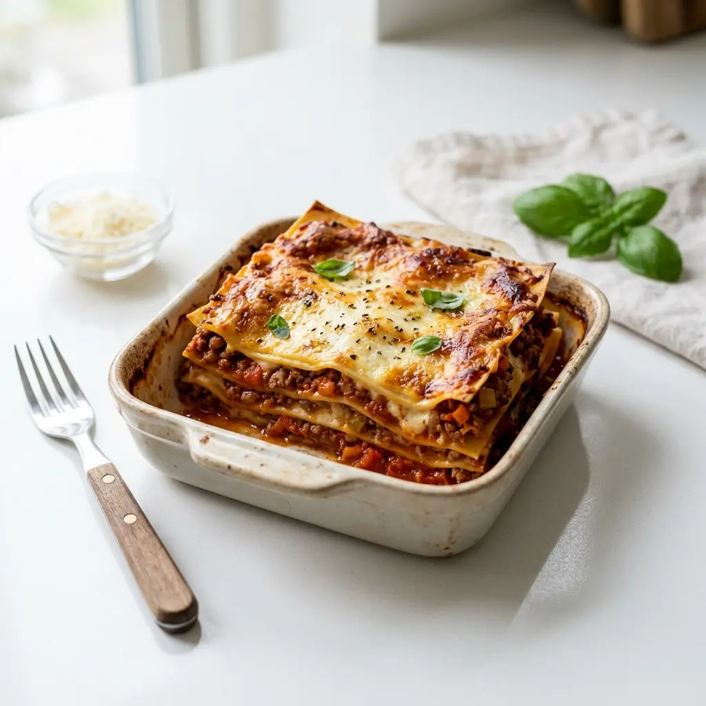 Gatavā ēdiena receptes Boloņas lazanja foto