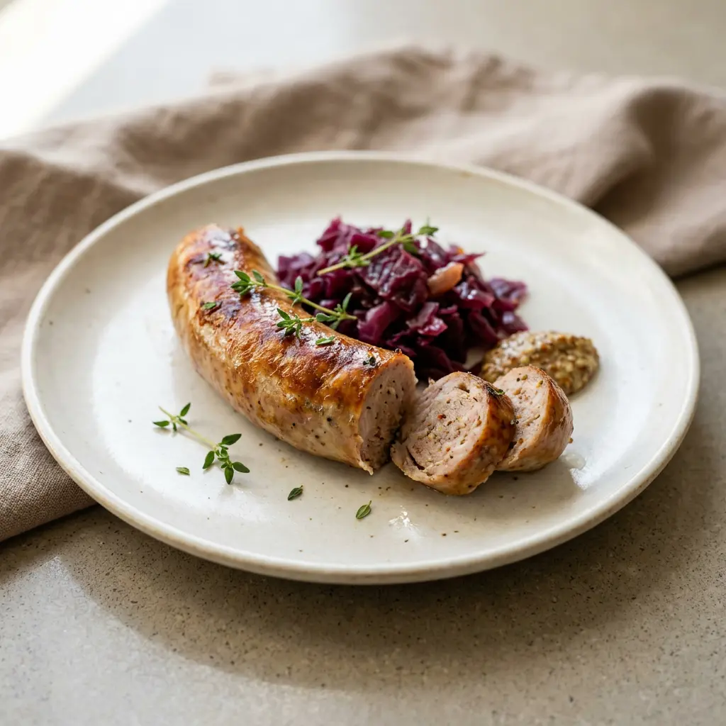 Foto ar Dāņu Ziemassvētku medister karstā gaisa fritētājā, kas pagatavots karstā gaisa fritētājā