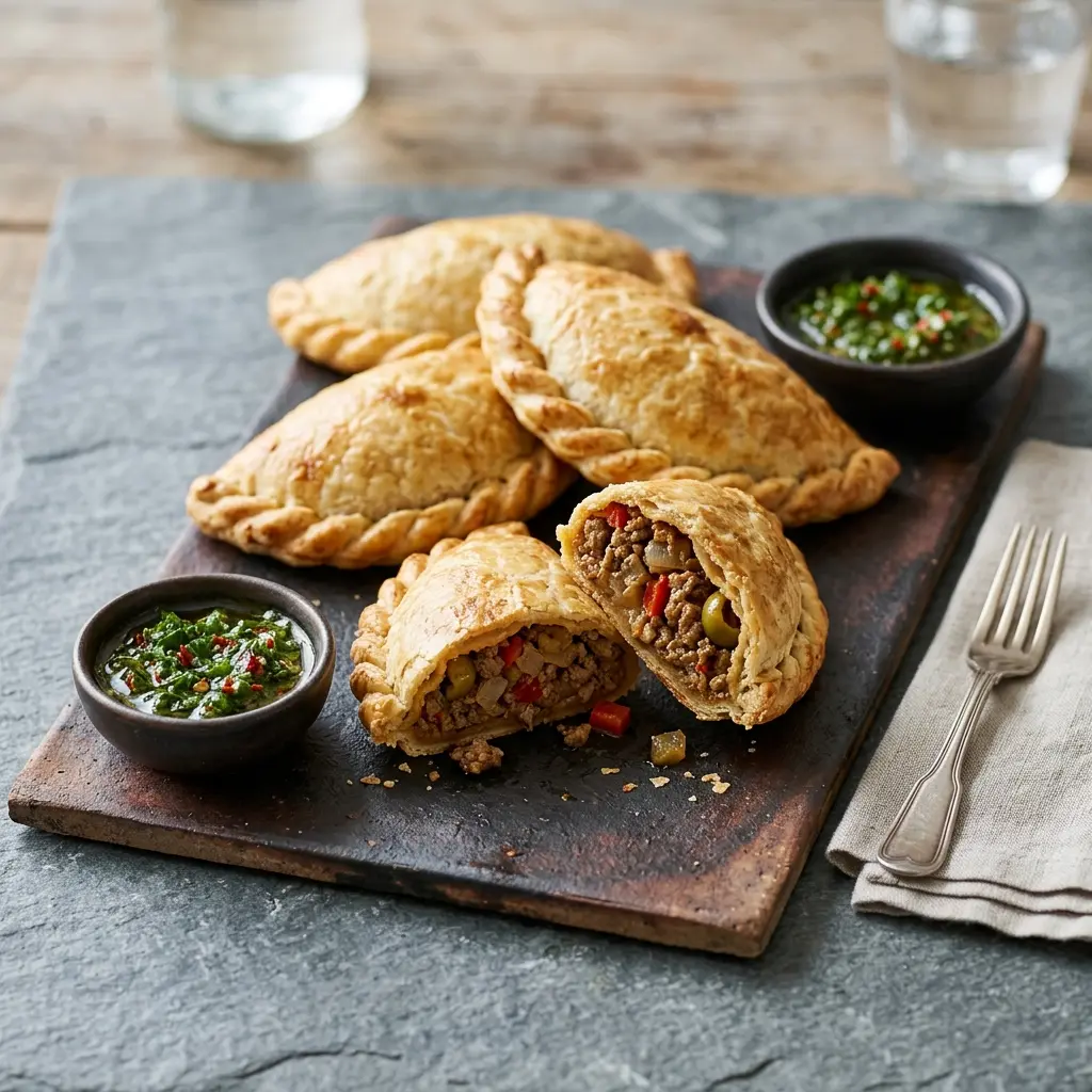 Gatavā ēdiena receptes empanadas ar liellopa gaļu foto