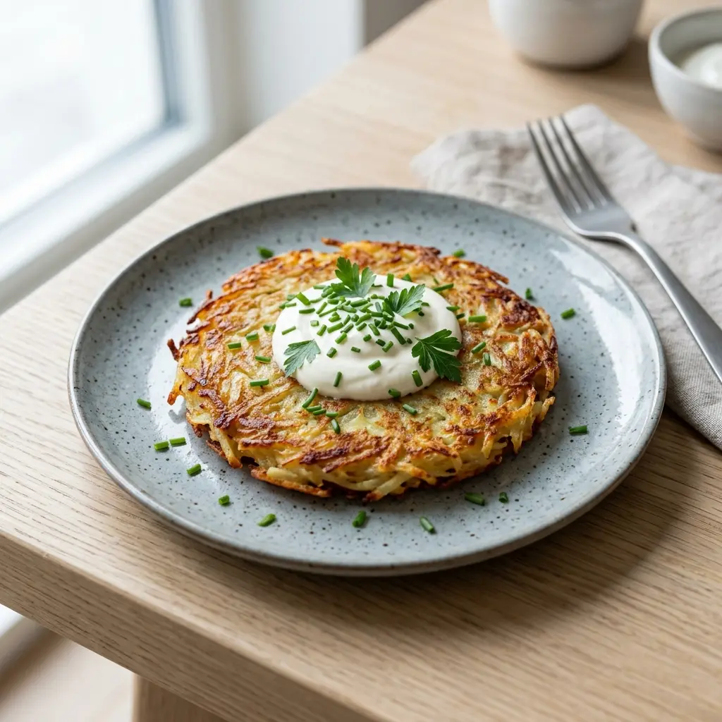 Gatavā ēdiena receptes Kartupeļu rosti foto