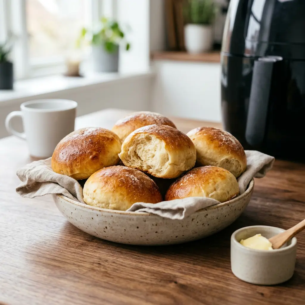 Foto ar Maizītes karstā gaisa fritētājā, kas pagatavots karstā gaisa fritētājā