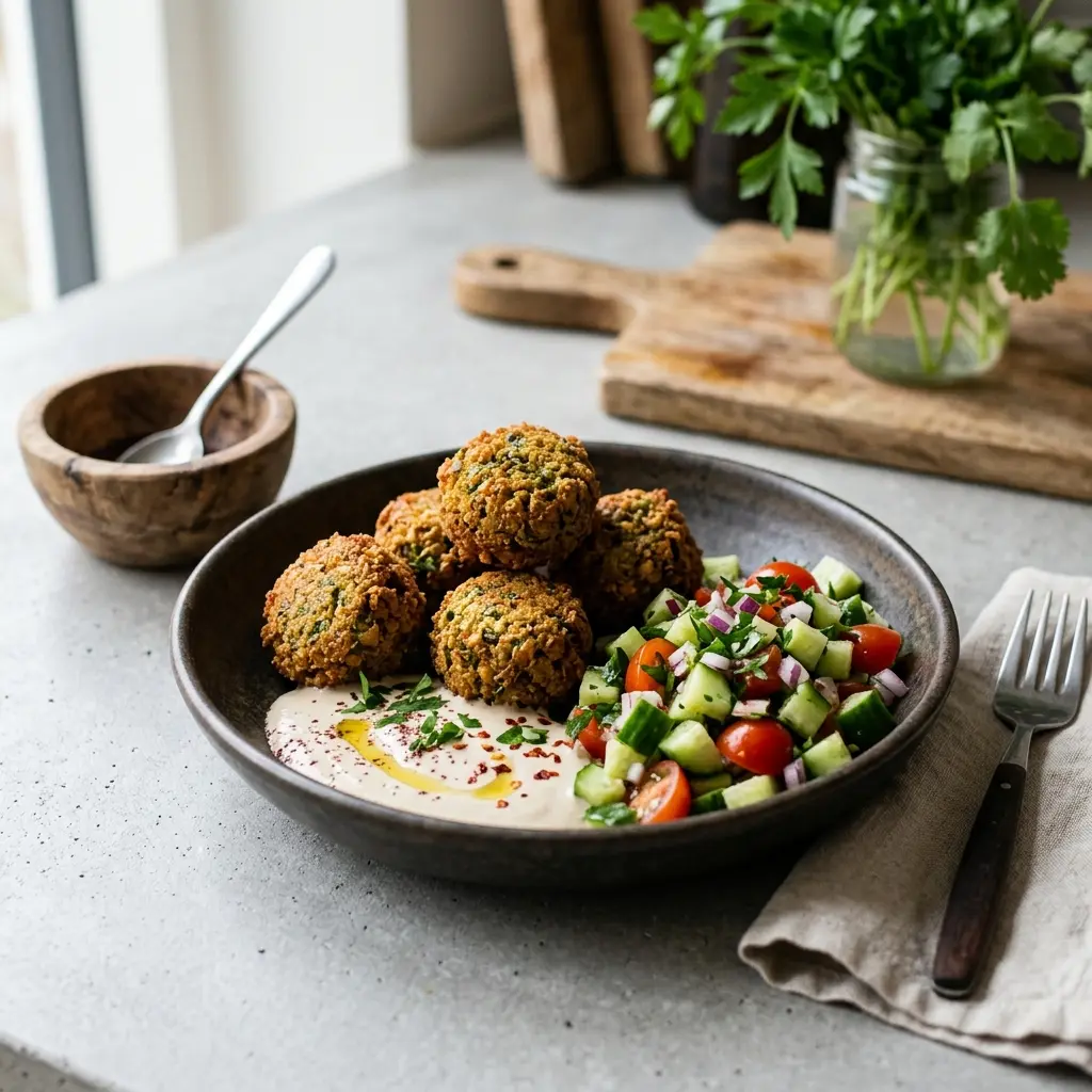 Gatavā ēdiena receptes mājas falafels foto