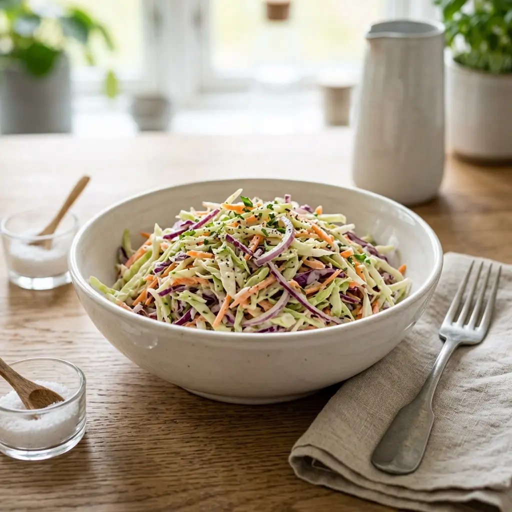Salātu receptes mājas kāpostu salāti “Coleslaw” foto