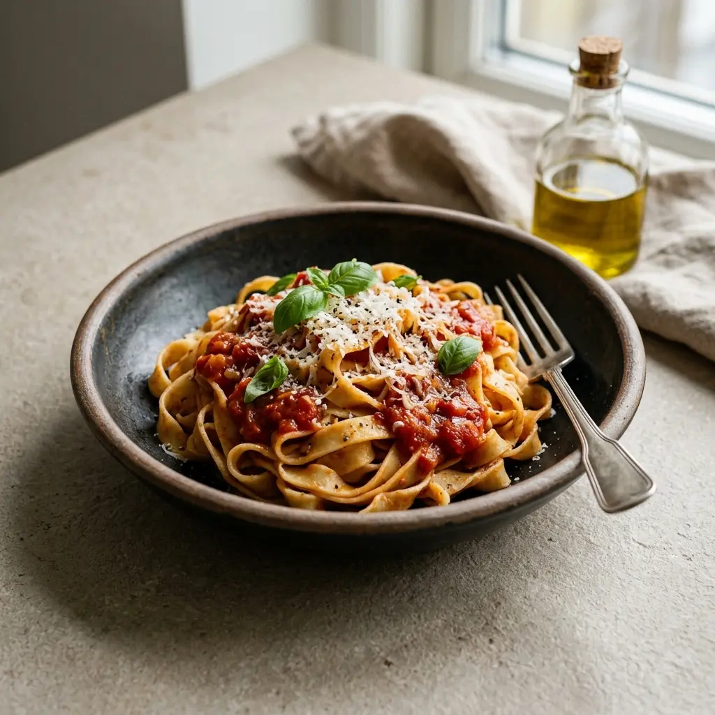 Gatavā ēdiena receptes mājas pasta foto