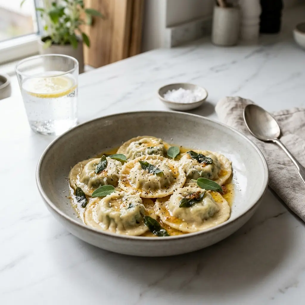 Gatavā ēdiena receptes mājas ravioli foto