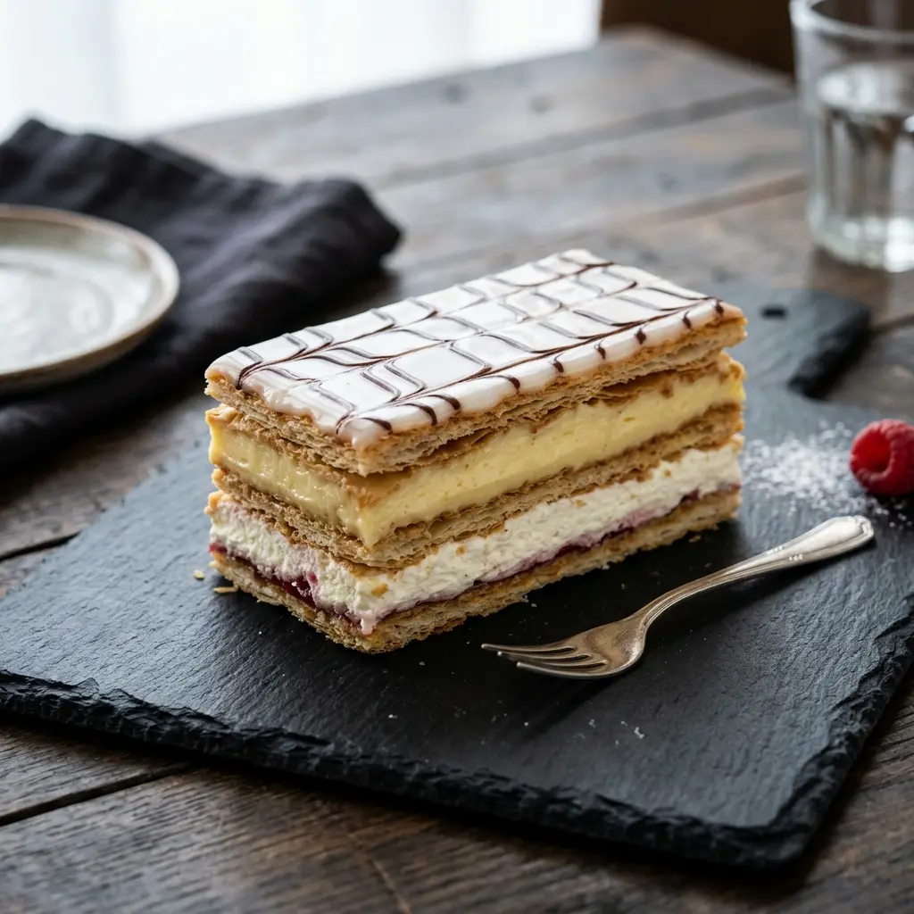 Deserta receptes Napoleona kūka foto