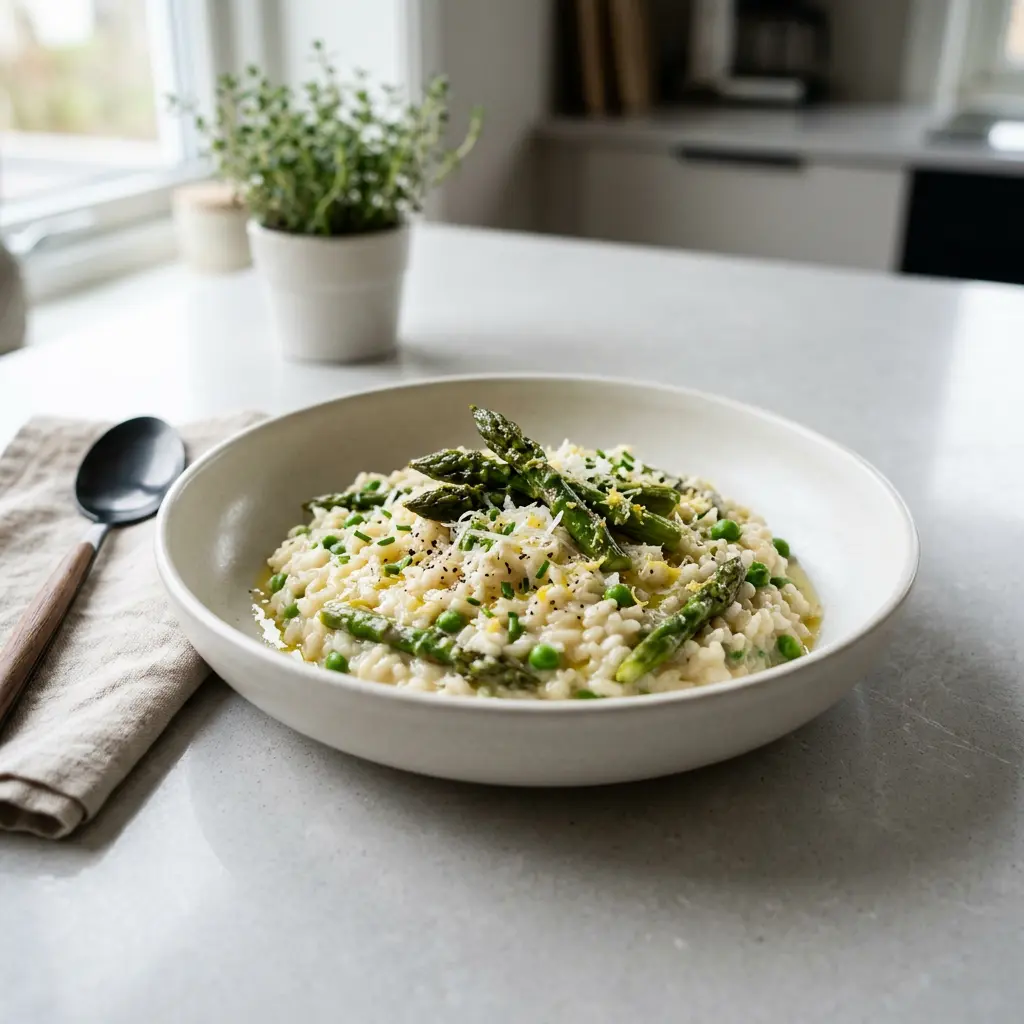Foto ar Risoto karstā gaisa fritētājā, kas pagatavots karstā gaisa fritētājā