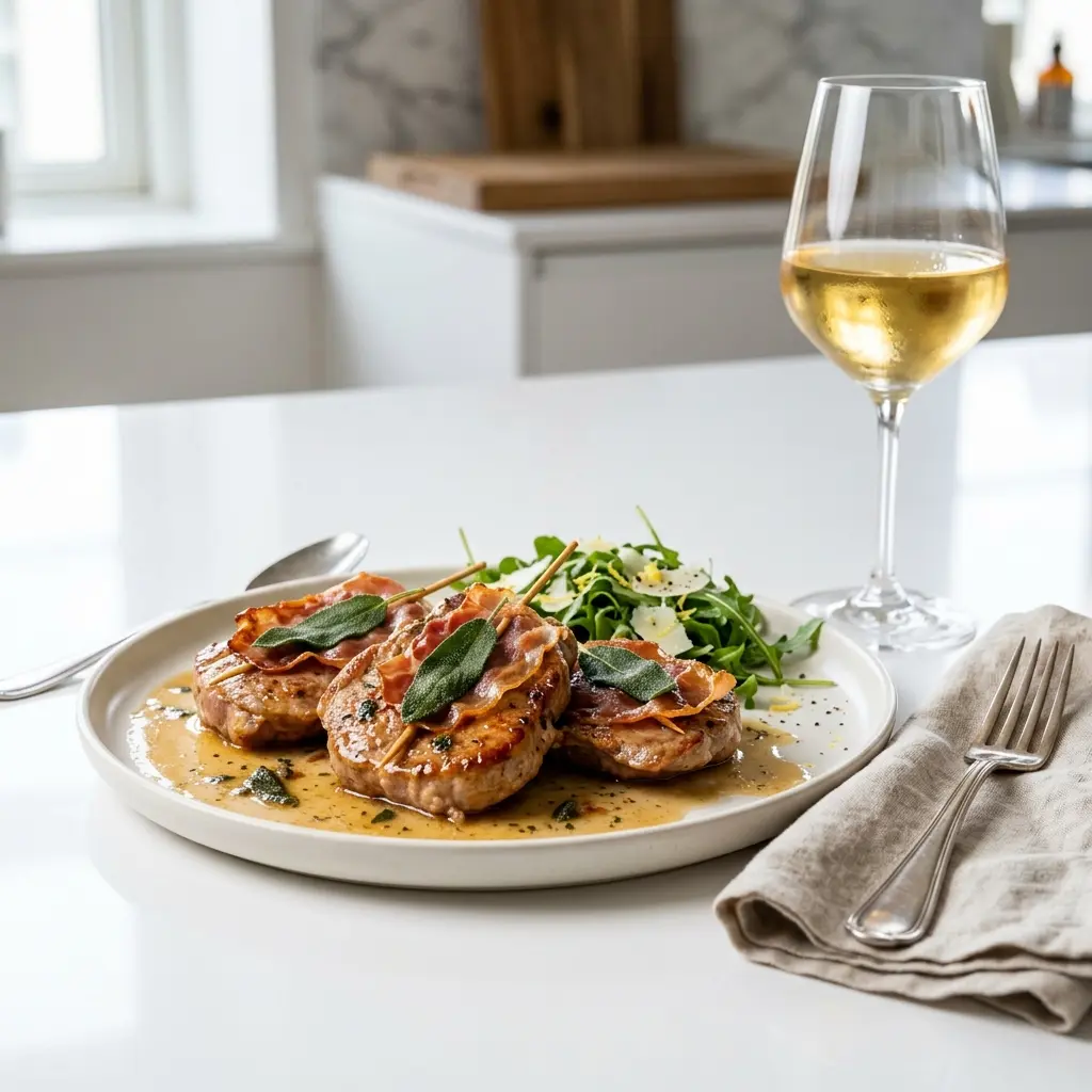 Gatavā ēdiena receptes saltimbocca foto