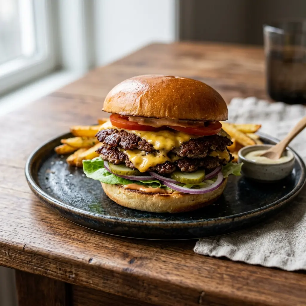 Gatavā ēdiena receptes Smešburgers foto